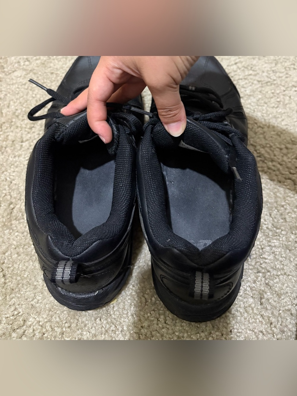 New Balance 608 Black Leather Athletic Lace-Up Sneakers - Picture 4 of 7